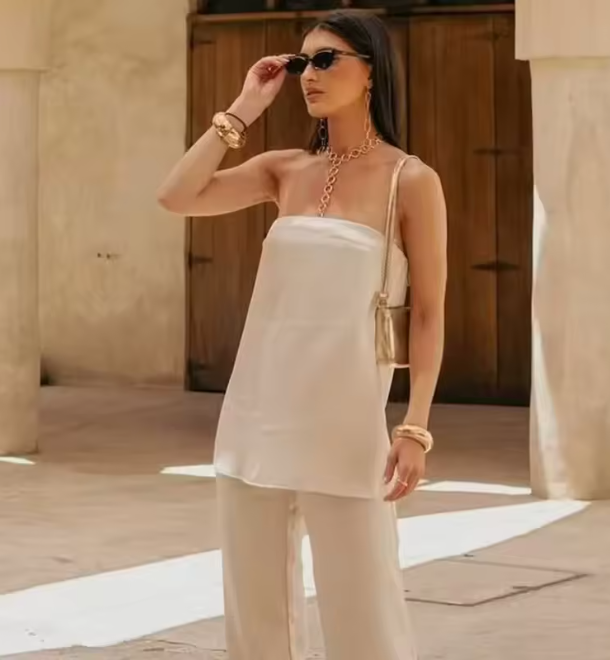 Conjunto Satén Premium | Conjunto de bandeau satinado