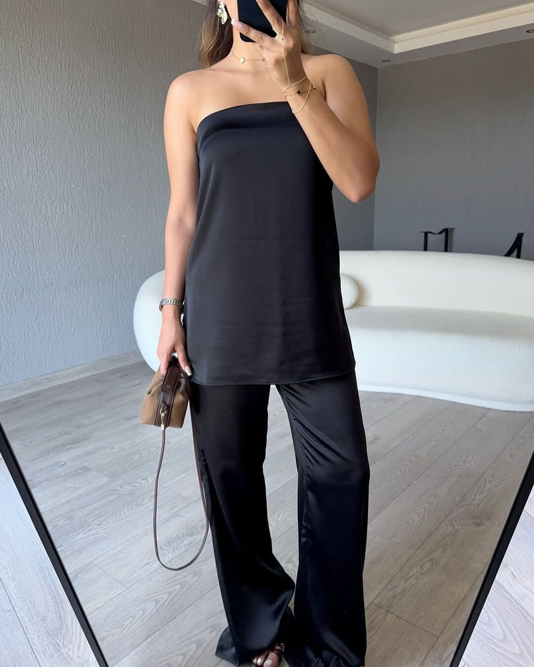 Conjunto Satén Premium | Conjunto de bandeau satinado
