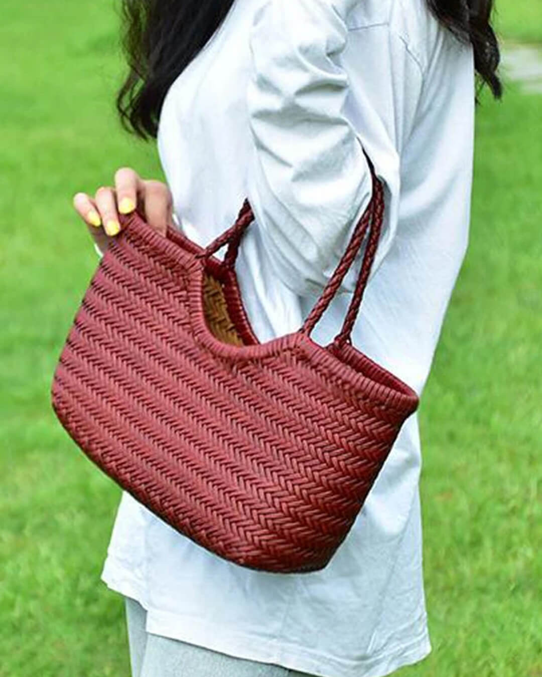 Bolso de Cuero Trenzado